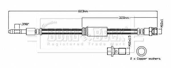 Borg & Beck, Borg & Beck Brake Hose  - BBH8857 fits Caddy IV 2015-