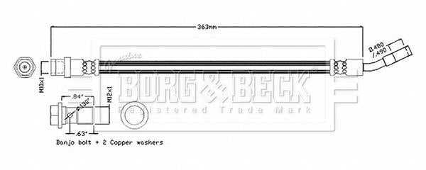 Borg & Beck, Borg & Beck Brake Hose  - BBH8866 fits A/B/CLA/GLS Class 2015-