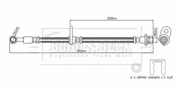 Borg & Beck, Borg & Beck Brake Hose  - BBH8867 fits Jazz 1.3/1.5 IV GK 2015-