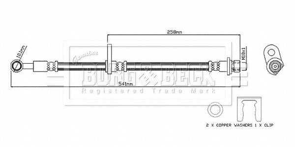 Borg & Beck, Borg & Beck Brake Hose  - BBH8868 fits Jazz 1.3/1.5 IV GK 2015-