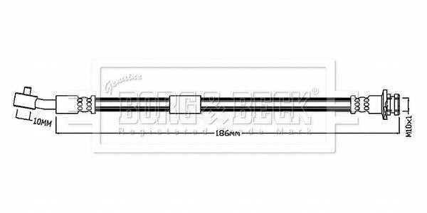 Borg & Beck, Borg & Beck Brake Hose  - BBH8874 fits Qashqai II J11 2013-,Kadjar HA,HL 2015-