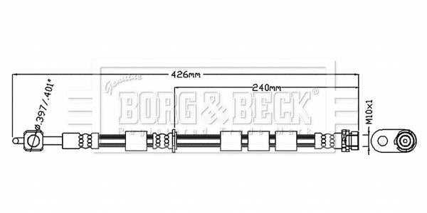 Borg & Beck, Borg & Beck Brake Hose  - BBH8880 fits KA+ UK,FK,TK 2016-