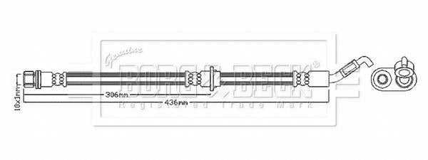 Borg & Beck, Borg & Beck Brake Hose  - BBH8881 fits Yaris P1,Yaris Verso P2 1999-2005