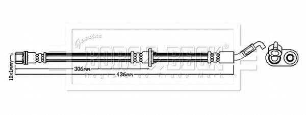 Borg & Beck, Borg & Beck Brake Hose  - BBH8882 fits Yaris P1,Yaris Verso P2 1999-2006