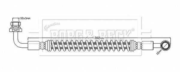 Borg & Beck, Borg & Beck Brake Hose  - BBH8884 fits Lancer VII EVO CS,CT 2001-2007