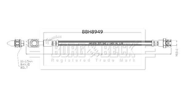 Borg & Beck, Borg & Beck Brake Hose - BBH8949