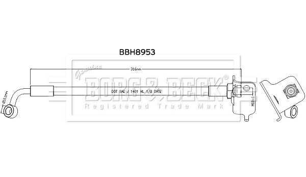 Borg & Beck, Borg & Beck Brake Hose - BBH8953