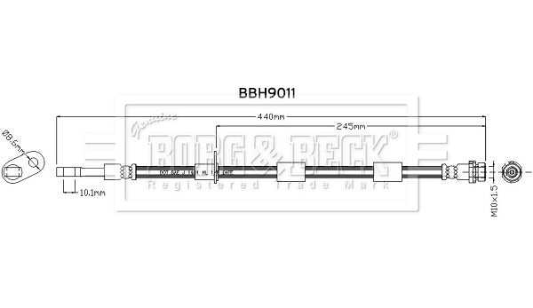 Borg & Beck, Borg & Beck Brake Hose - BBH9011