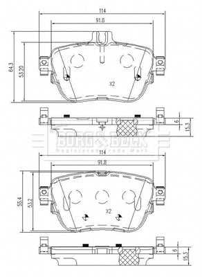 Borg & Beck, Borg & Beck Brake Pad Set - BBP2644 fits C,E Class (213) 07/16-