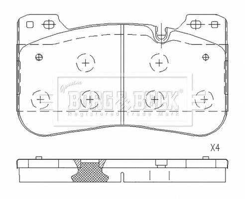 Borg & Beck, Borg & Beck Brake Pad Set - BBP2801 fits 5 Series M5 (G30, F90) 09/17-