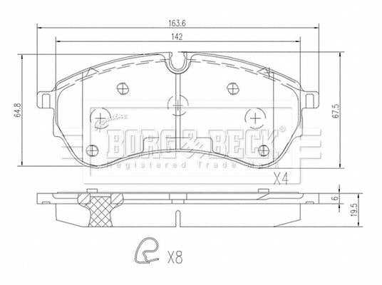 Borg & Beck, Borg & Beck Brake Pad Set (F/R) - BBP2684 fits Crafter 2.0 Tdi (1LA,1LB) 10/16-