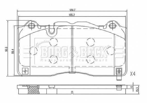 Borg & Beck, Borg & Beck Brake Pad Set Front - BBP2654 fits CTS 2.0 Turbo 09/13-