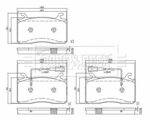 Borg & Beck, Borg & Beck Brake Pad Set Front - BBP2670 fits Giulia 2.0, 2.2D 10/15-