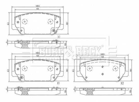 Borg & Beck, Borg & Beck Brake Pad Set Front - BBP2675 fits i30 N 2.0i 11/16-