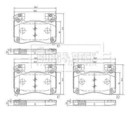 Borg & Beck, Borg & Beck Brake Pad Set Front - BBP2676 fits Stinger 3.3 T-Gdi 4wd 06/17-