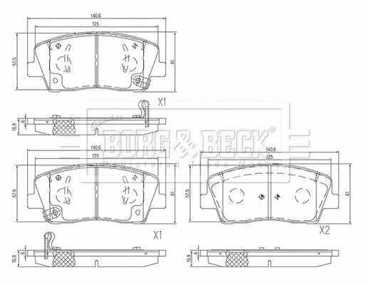 Borg & Beck, Borg & Beck Brake Pad Set Front - BBP2678 fits Stinger 2.2 CRDi 06/17-