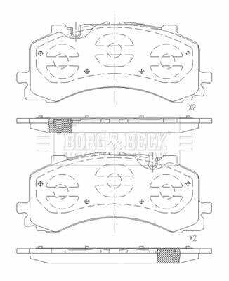 Borg & Beck, Borg & Beck Brake Pad Set Front - BBP2683 fits Q7, Touareg (1LB,1LV,1LW) 05/15-