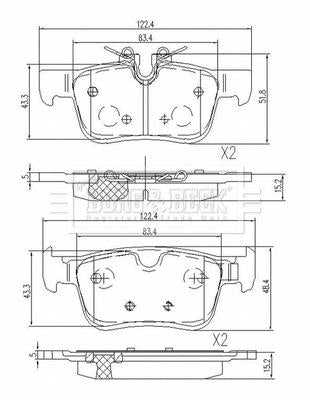 Borg & Beck, Borg & Beck Brake Pad Set Rear - BBP2657 fits S90, V90 16 03/16-