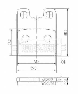 Borg & Beck, Borg & Beck Brake Pad Set Rear - BBP2671 fits Giulia, Stelvio 2.9 10/15-