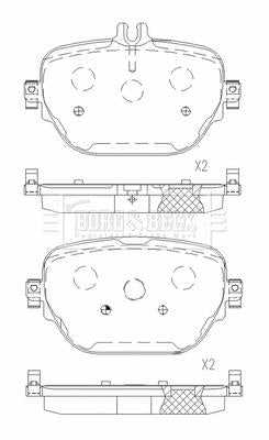 Borg & Beck, Borg & Beck Brake Pad Set Rear - BBP2685 fits E Class (213) 06/16-