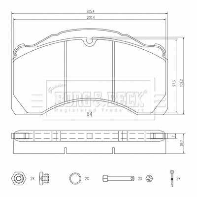 Borg & Beck, Borg & Beck Brake Pads - BBP33002