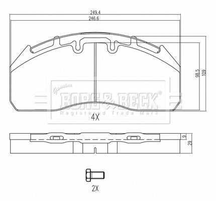 Borg & Beck, Borg & Beck Brake Pads - BBP33004