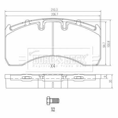 Borg & Beck, Borg & Beck Brake Pads - BBP33005