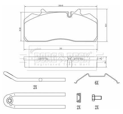 Borg & Beck, Borg & Beck Brake Pads - BBP33007