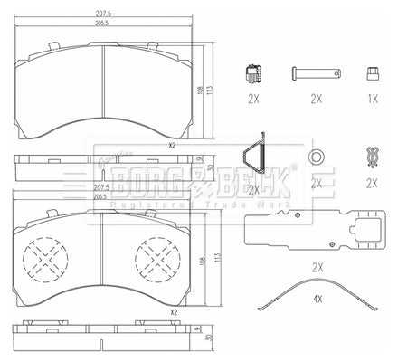 Borg & Beck, Borg & Beck Brake Pads - BBP33009