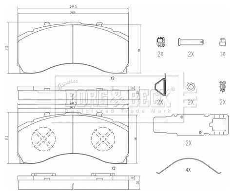 Borg & Beck, Borg & Beck Brake Pads - BBP33015HD