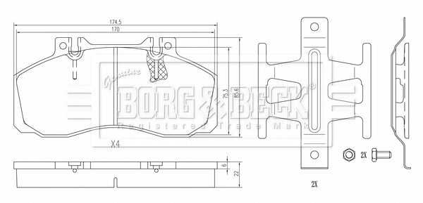 Borg & Beck, Borg & Beck Brake Pads - BBP33034