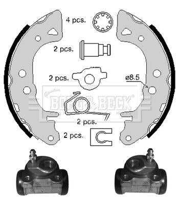 Borg & Beck, Borg & Beck Brake Shoe Kit  - BBS1017K fits Peugeot 106 99-05