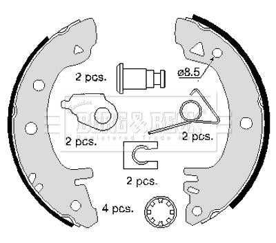 Borg & Beck, Borg & Beck Brake Shoes  - BBS6097 fits Ford