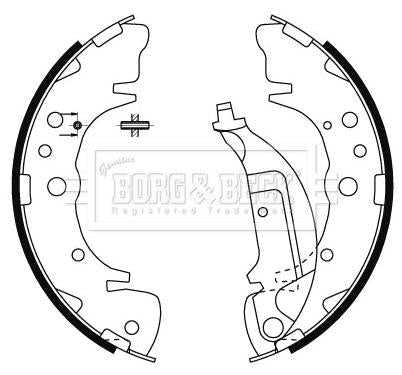 Borg & Beck, Borg & Beck Brake Shoes  - BBS6483 fits Hyundai Santa Fe 2.0FWD 01-06